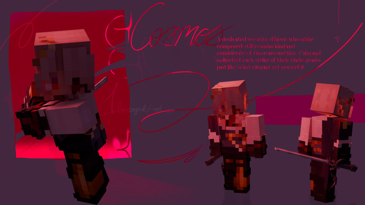 Minecraft skin + Character sheet (2025 Nov.)