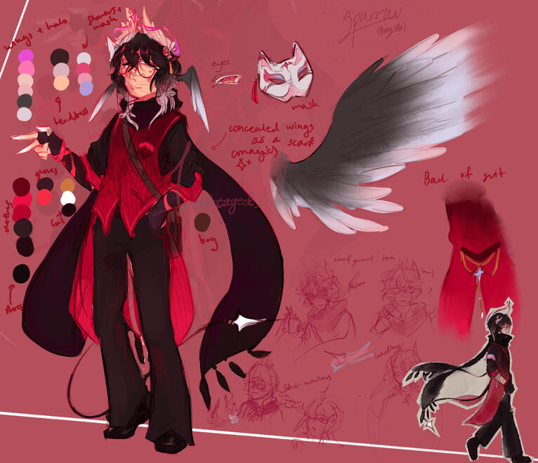 Character sheet - base design + colour palette (2025 Aug.)